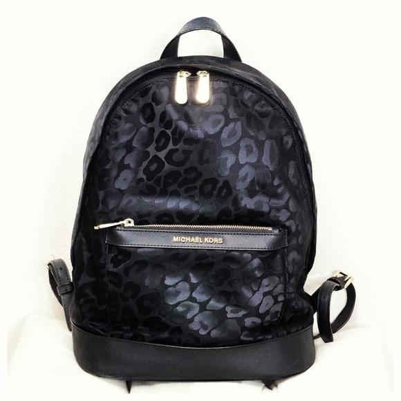 Michael Kors Black Animal Print Backpack - Picture 1 of 4
